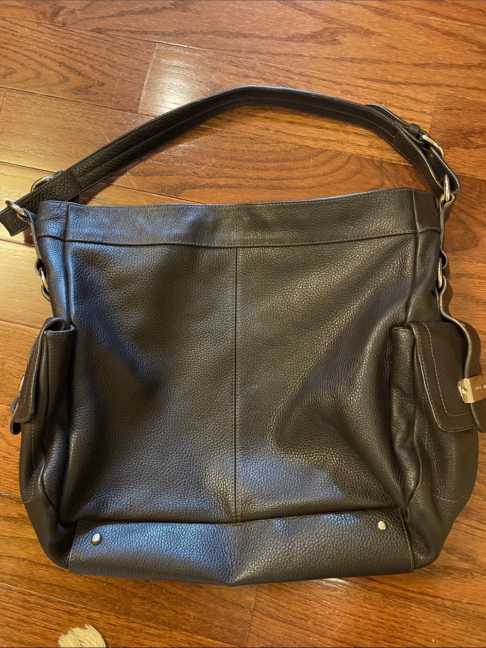 Furla Black Pebbled Leather Shoulder Bag